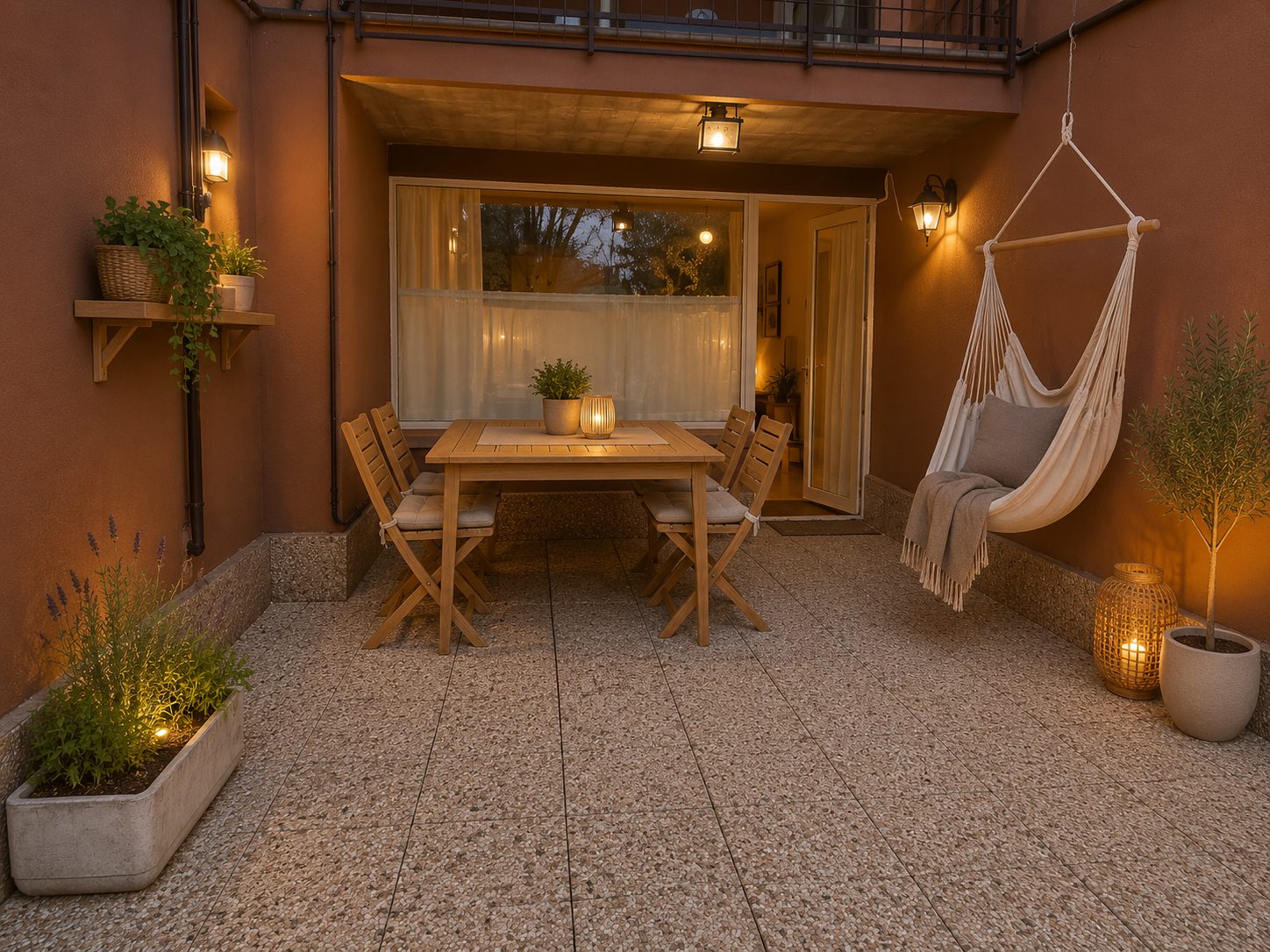terraza de apartamento modificada con IA