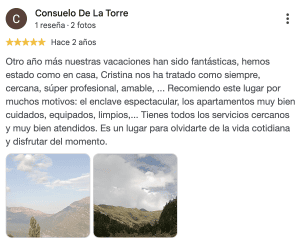 reseña de clientes de apartamentos ball benas en el valle de benasque